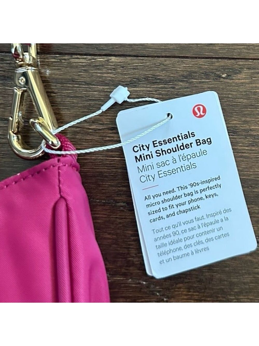 Lululemon-City Essentials Mini Shoulder Bag 1L-Berry Rumble-NWT - Picture 6 of 12